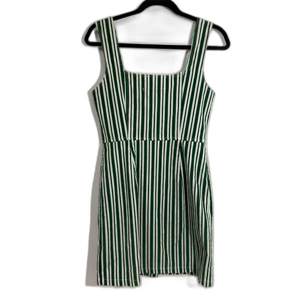 Urban Outfitters Corduroy Button Down Mini Dress - Striped Green/Black/Cream 6 - Picture 4 of 8